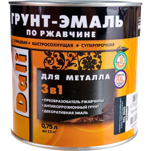 Грунт-эмаль по ржавчине DALI 0,75л черная