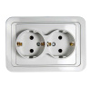 Розетка Атлас 2 мест. внутренняя с зазем. 
