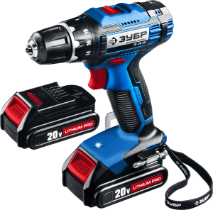 Дрель-шуруповерт ЗУБР Проф. 20В, 50Н.м, 2 АКБ (кейс)