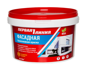 Краска акриловая фасадная 7кг Первая линия