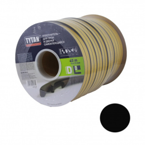 Уплотнитель промышленный/гаражный TYTAN D40(2*20м) 14*12мм черный