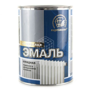 Эмаль акриловая термостойкая белая для радиаторов 0,9кг Радуга