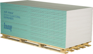 Гипсокартон влагостойкий Knauf ПЛУК 2500*1200*12,5мм																	