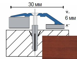 Порог-стык П17.1 разноуровневый 900мм Вишня