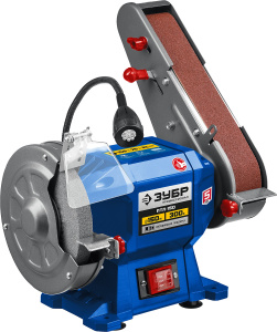 Станок заточной Зубр с шлифовальной лентой Проф 300Вт, д.150мм лента 50*686мм