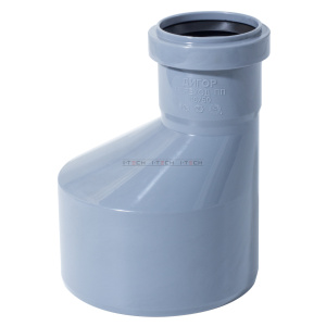 Переход эксцент. 110*50мм длинный серый