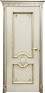 Полотно дверное Грета Дуб Бьянко с зол. рис. 700мм (комплект) ***