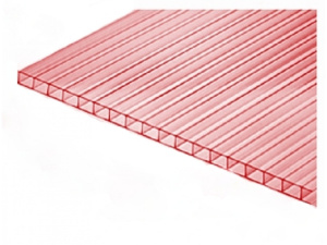 Поликарбонат сотовый парозрачный (розовый) 4мм 2,1*6м Гринхаус нано 0,47 г.Белгород ***