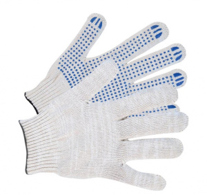 Перчатки х/б с ПВХ 4 нити