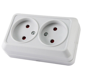 Розетка Ладога 2 мест. наружная без заземл.