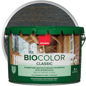 Пропитка для дерева защитно-декоративная Neomid Bio Color Белый 9л